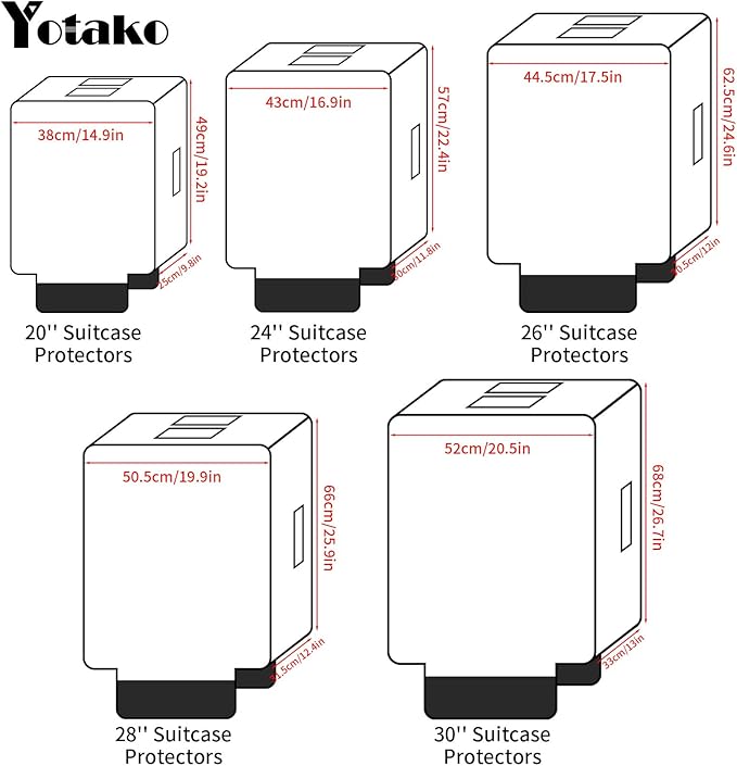Yotako Clear PVC Suitcase Cover Protectors 28 Inch Luggage Cover for Wheeled Suitcase 28''
