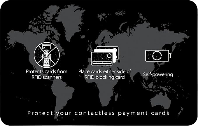 SaiTech IT 2 Pack RFID Blocking Card NFC Contactless Debit/Credit Card ATM Passport Protector ideal for Men & women slim with World map design perfectly fit in wallet(Black), White