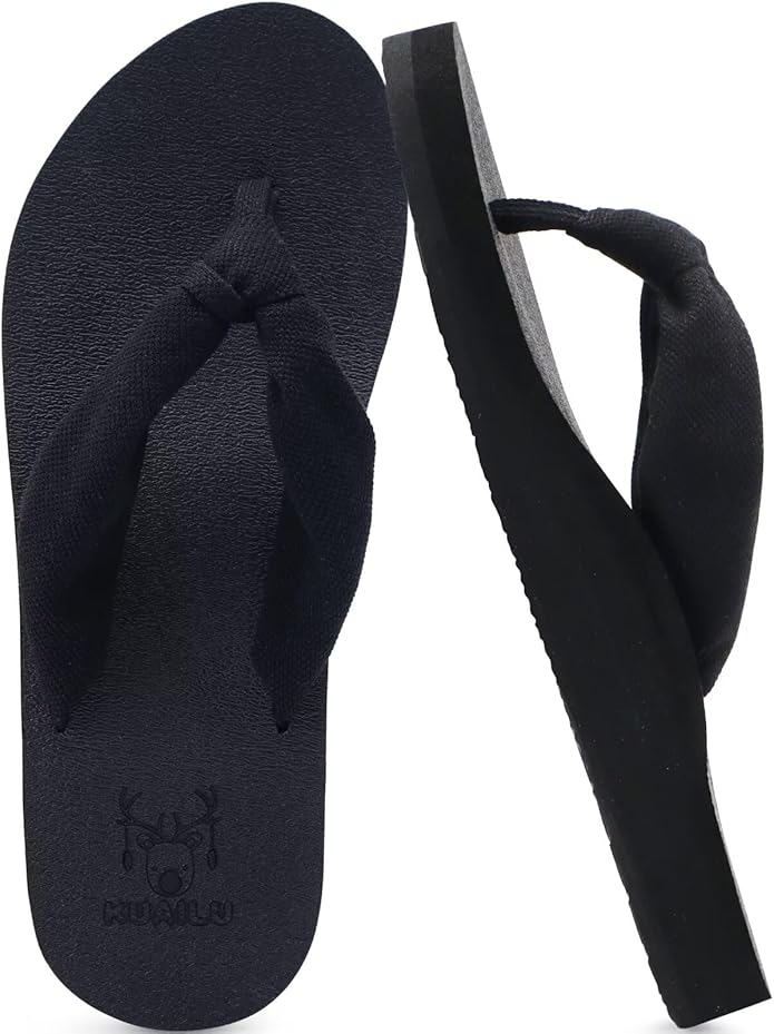 KuaiLu Flip Flops for Women with Arch Support Yoga Mat Comfortable Summer Beach Walking Thong Cushion Sandals Slip On Indoor Outdoor