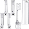 Patelai 4 Pieces Travel Toothbrush Set, Soft Bristle Mini Foldable Tooth Brush with Case, Individually Wrapped Small Portable Travel Size Toiletries Stuff for Camping (Clear)