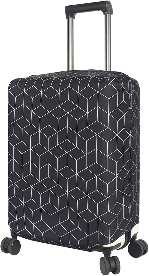 HYPER VENTURE Washable Luggage Cover - Fashion Suitcase Protector Fits 18-22 Inch Luggage (Black Maze, S)