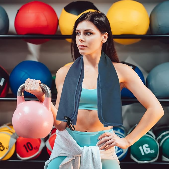 BOGI Microfiber Travel Sports Towel-Quick Dry Towel, Soft Lightweight Microfiber Camping Towel Absorbent Compact Travel Towel for Camping Gym Yoga Swimming Backpacking (XL:72''x32''+16''x16''-Purple)