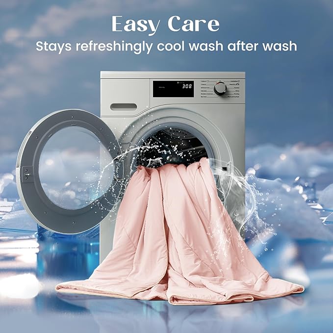 Dream Valley® Outlast® Deepsleep Cooling Comforter, Twin Size, NASA-Grade Space Technology Cooling Blanket for Hot Sleepers Night Sweats, Q-Max > 0.45 Aerocool™ Breathable, Pink Blush, 68"x90"