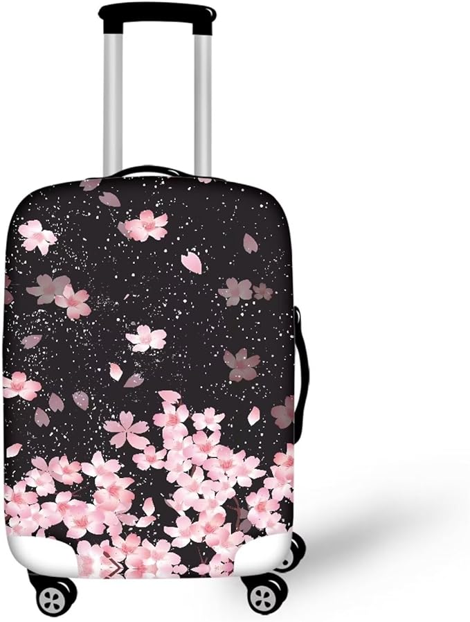 Cherry Blossom Luggage Covers Protector Elastic Trolley Baggage Case Fit 18-21 Inch for Women Girls