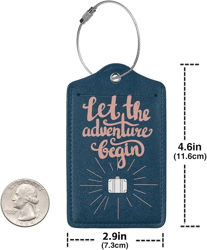 Let The Adventure Begin Luggage Cover Washable Suitcase Protector, Luggage Tag Travel Birthday Gifts For Men Women (M 22-25 Inch Luggage)