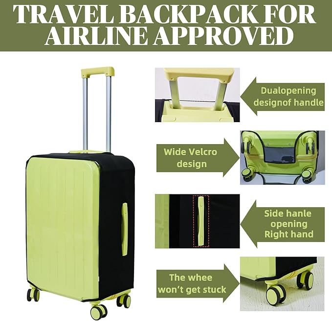 Clear Luggage Cover Protectors For Suitcases,Elastic Transparent waterproof PVC Suitcase Covers Protector Fit 20-30 Inch wheeled Luggage (20”+24“+28“)
