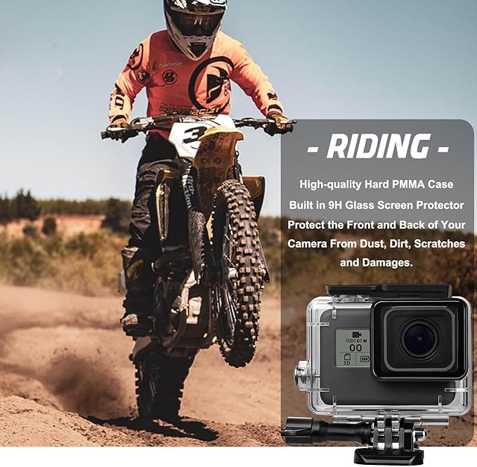 Compatible for Go Pro Hero 7 6 5 Black Waterproof Housing Case 45M/147FT Protective Underwater Diving Case Shell with Cameras Handle Mount Accessories Kit