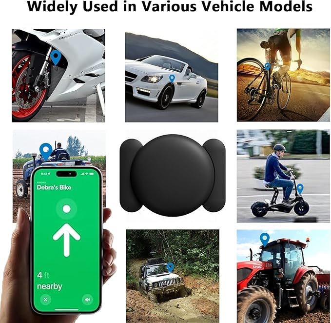 No Subscription Vehicle GPS Tracker,Portable Car GPS Tracker Work with Apple Find My（iOS Only,Mini Magnetic GPS Device Full Coverage Pinpoint Vehicle Location Elderly Children Pets (Black,2PCS)