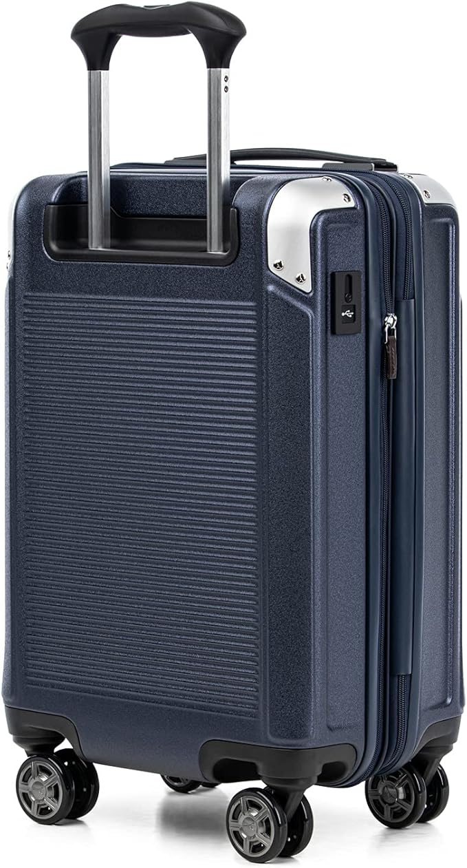 Travelpro Platinum Elite Hardside Expandable Carry on Luggage, 8 Wheel Spinner, TSA Lock, Hard Shell Polycarbonate Suitcase, True Navy Blue, Compact Carry on 20-Inch
