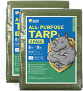 GUARD SHIELD Tarp Green 8x8 Feet Multi Purpose Waterproof Poly Tarp Cover 5mil (2-Pack)