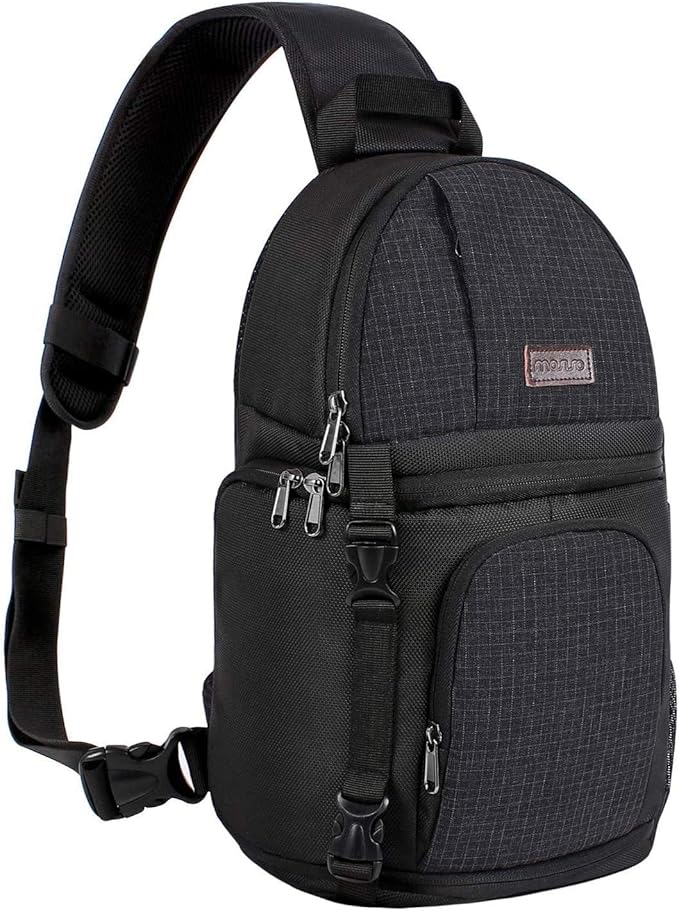 MOSISO Camera Sling Bag, DSLR/SLR/Mirrorless Camera Backpack Case Shockproof Photography Backpack with Tripod Holder & Removable Modular Inserts Compatible with Canon/Nikon/Sony/Fuji