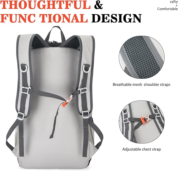 Hiking Backpack,Large 35L Travel Backpacks for Men Women,Water Resistant Ultra Lightweight Foldable Packable Camping Daypack for Outdoor Sports