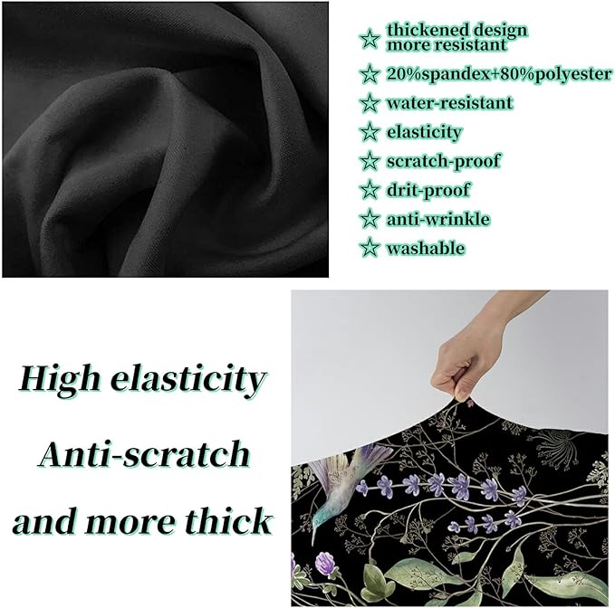 Suitcase Protector Plus 1 Luggage Tag, Wild Flowers Hummingbird Travel Suitcase Cover for 28 inch Luggage with Concealed Zipper Washable Elastic Cloth Dustproof Anti-Scratch