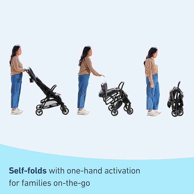 Graco Ready2Jet Compact Stroller – Overhead Friendly Compact Travel Stroller with Automatic Fold, Splatter Art
