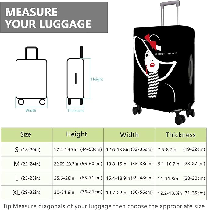 Travel Luggage Cover Suitcase Protector Fits 18-32 Inch Wheel Covers PatternedTravel Related Items Flower Luggage Protector Elastic M