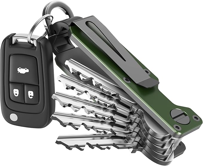 Key Organizer for Men/Women Compact Key Holder Minimalist Key Case Metal Key Chain Key Holder for Keychain Secures 2-6 Keys