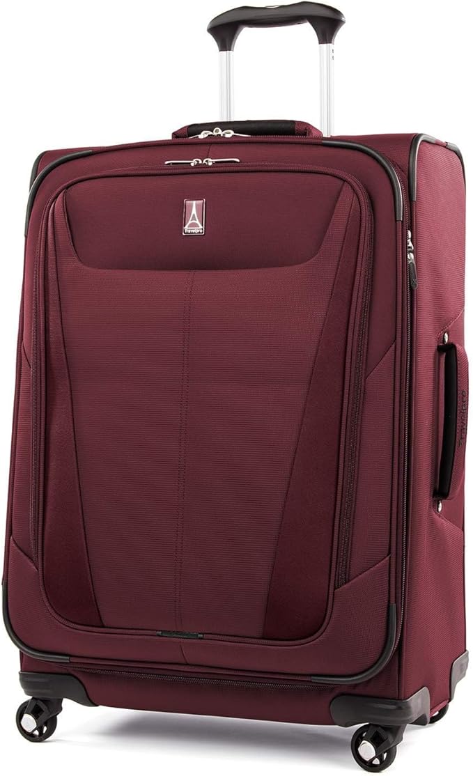 Travelpro Maxlite 5 Softside Expandable 2-Piece Luggage Set — Carry-On and Large Checked Luggage — Burgundy