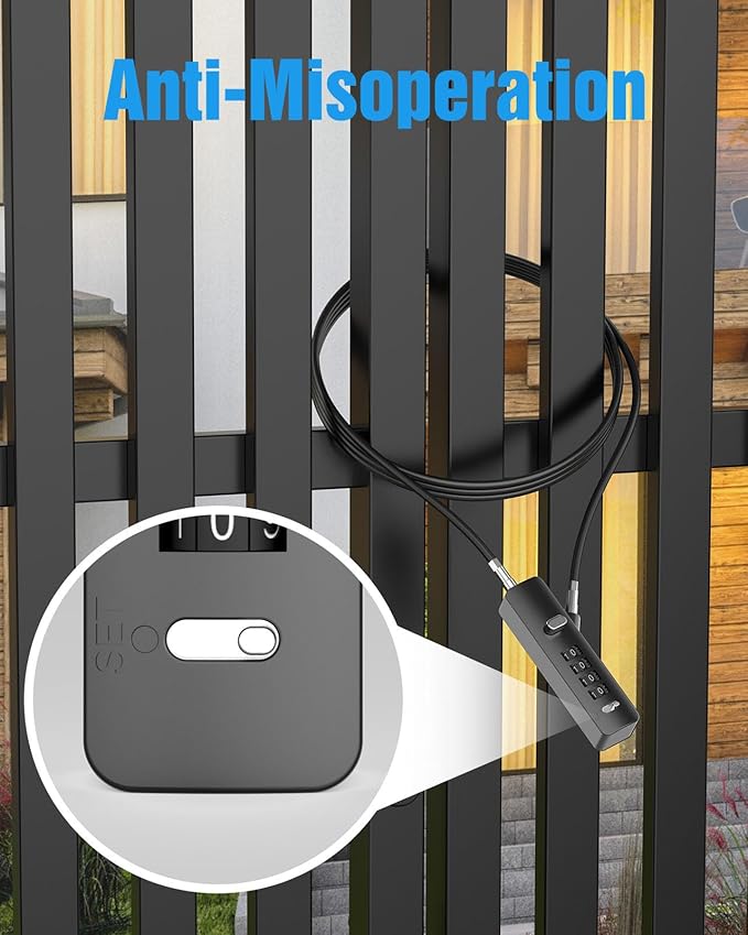 Combination Lock, 4-Digit Steel Cable Locks with Code, Locks for Lockers with 3 Lengths Cables for Bikes, File Cabinets, Wardrobes, Small Fences, Refrigerator Door (Gray-2pcs)