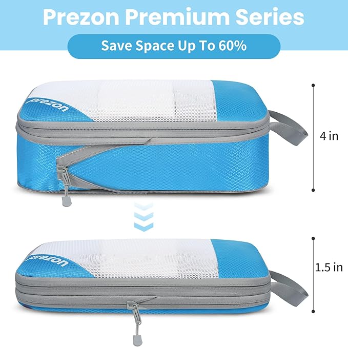 8 Set/6 Set/4 Set Compression Packing Cubes for Travel, Lightweight Vacation Travel Essentials, Travel Accessories for Suitcase Organizer Bags Set, Durable Luggage Organizer