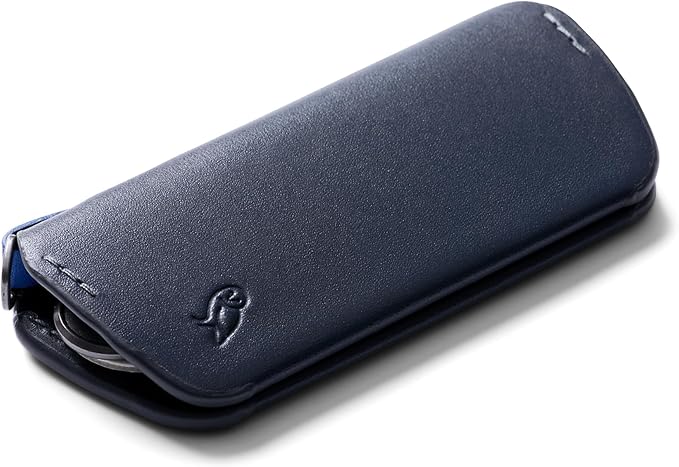 Bellroy Key Cover Plus – Third Edition (Leather Key Holder, Holds 4 – 8 Keys) - Navy
