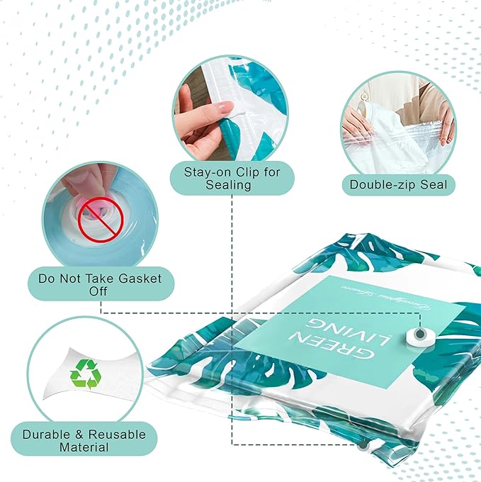 20 Pack Vacuum Storage Bags for Clothing Travel with Electric Pump, 4 Sizes Jumbo/Large/Medium/Small Space Saver Bags Vacuum Sealed for Luggage Blankets, Vacuum Seal Bags for Bedding Comforters