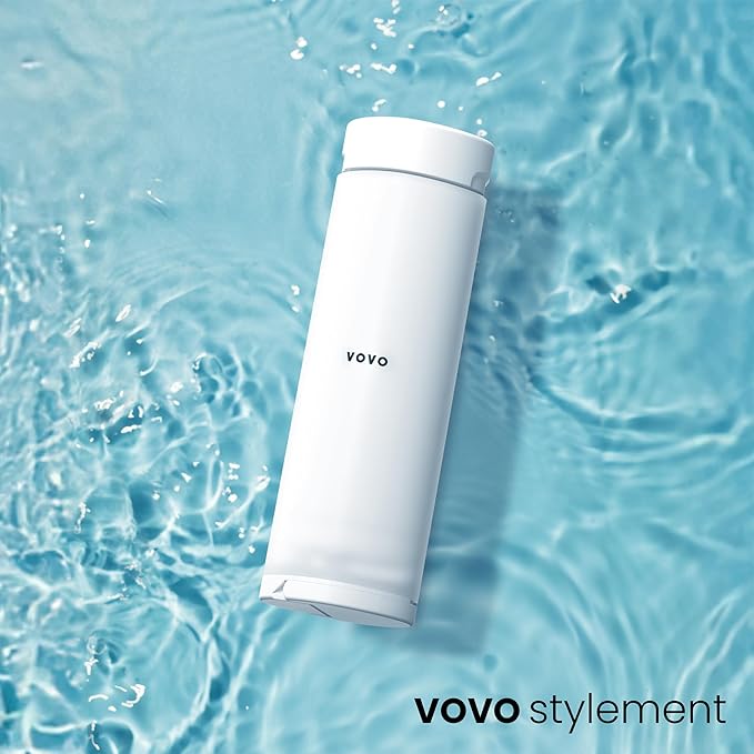 VOVO Go Portable Electric Bidet for Travel - 2 Adjustable Pressure Settings, Compact Handheld Bidet, Ideal for Personal Hygiene & Postpartum Care, Lightweight & Leak-Proof Design - 140ml, White