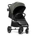 Mompush Nova Baby Stroller for Toddler, Infant & Newborn | Spacious Seat & Lie-Flat Mode | Compact One-Hand Fold, UPF 50+ Canopy & All-Wheel Suspension | Includes Rain Cover & Cup Holder, Green