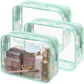 PACKISM TSA Approved Toiletry Bag - Light Green Turtle Leaves Print Clear Toiletry Bags, Suitable for Gifts, with Supporting Frame, Perfect for Travel Essentials, Thick No Smell