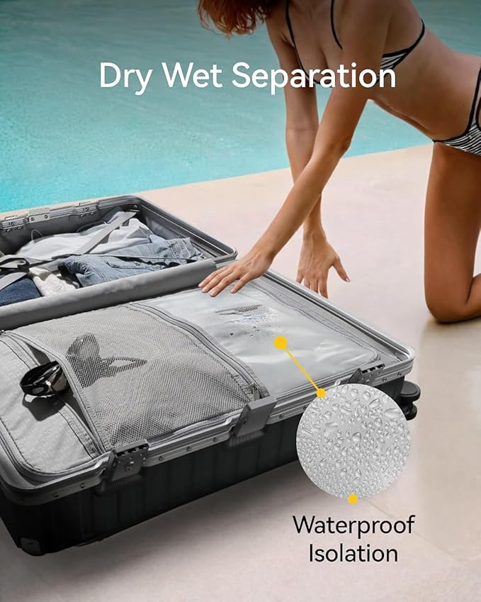 LUGGEX Carry On Luggage with Spinner Wheels, 20 Inch Aluminum Frame Zipperless Polycarbonate Hard Shell Suitcase, Charcoal Metallic
