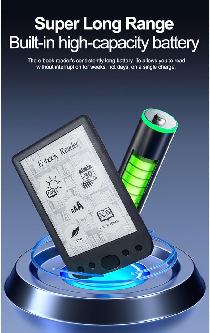 Yoidesu 6 Inch E Reader Digital Reader Electronic Book Reader with 800x600 High Resolution Screen Multifunctional Navigation Buttons for PDF EPUB TXT DOC FB2 MOBI (4G)