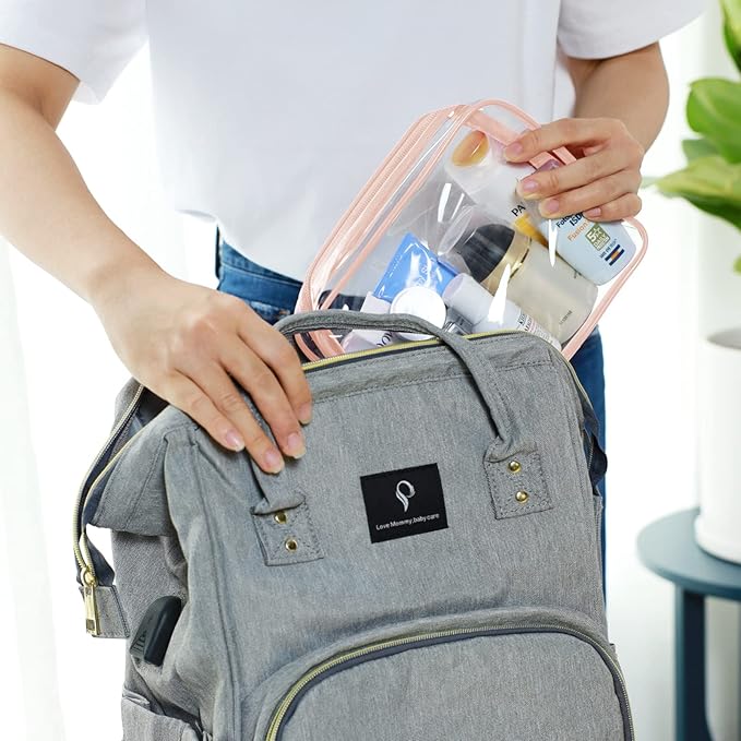 PACKISM TSA Approved Toiletry Bag - 3 Pack Upgrade Color-Edged Clear Makeup Bag, Clear Toiletry Bag For Traveling Fits Various Storage Needs, Pink