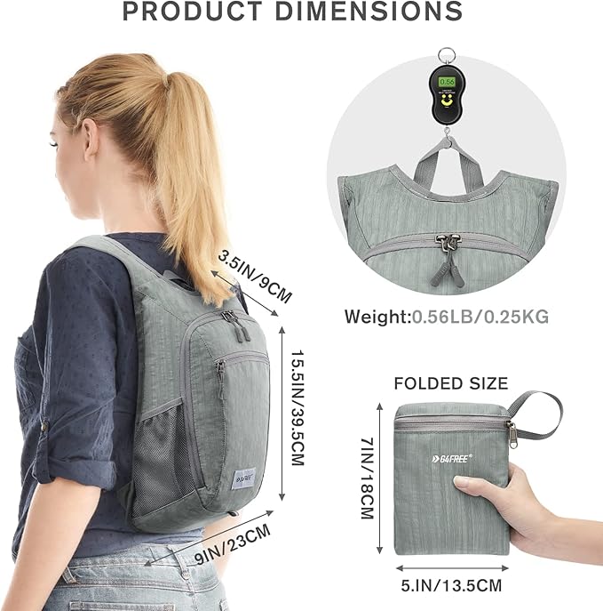 G4Free 10L/15L Hiking Backpack Lightweight Packable Hiking Daypack Small Travel Outdoor Foldable Shoulder Bag