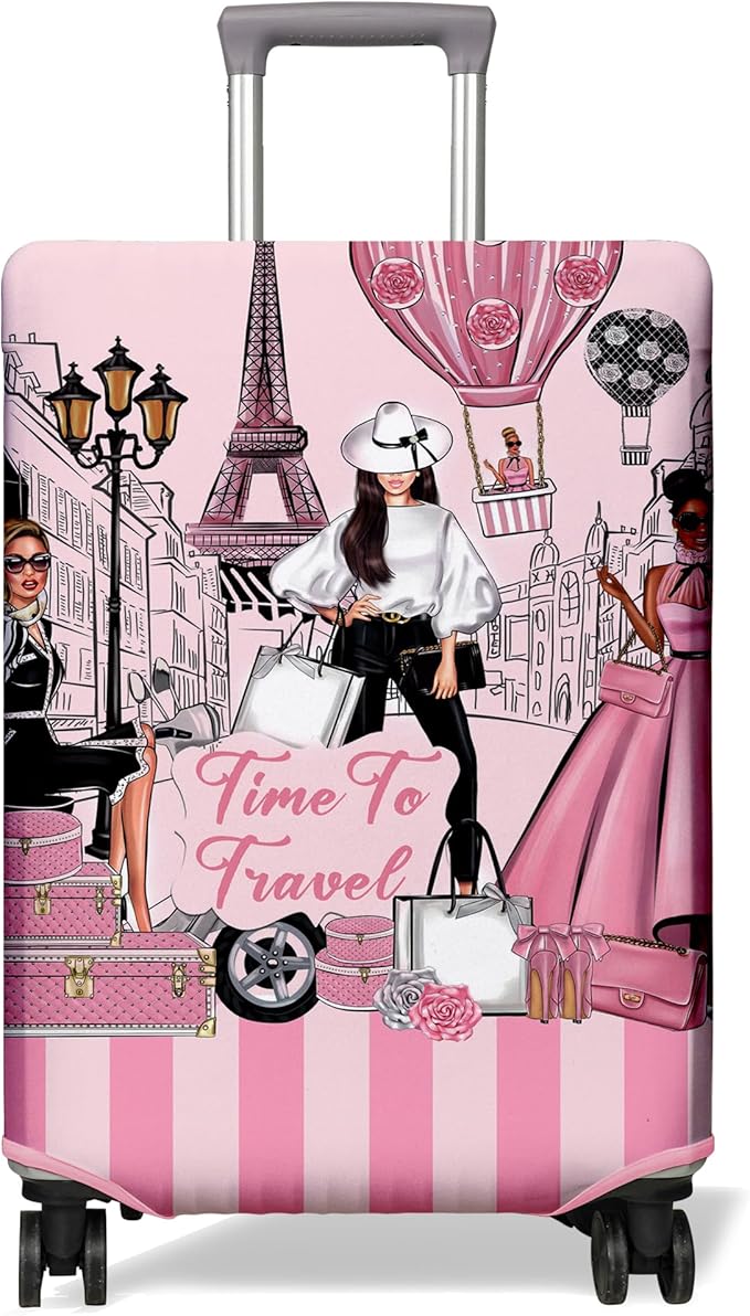 Travel Luggage Cover Suitcase Protector Fits 18-32 Inch Wheel Covers PatternedTravel Related Items Flower Luggage Protector Elastic S