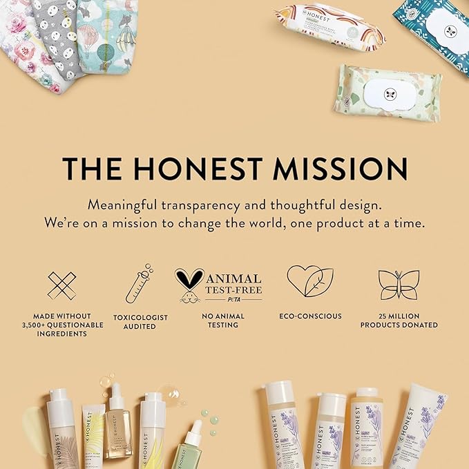 The Honest Company 2-in-1 Cleansing Shampoo + Body Wash for Sensitive Skin | Gentle for Baby | Naturally Derived, Tear-free, Hypoallergenic | Fragrance Free, 18 fl oz