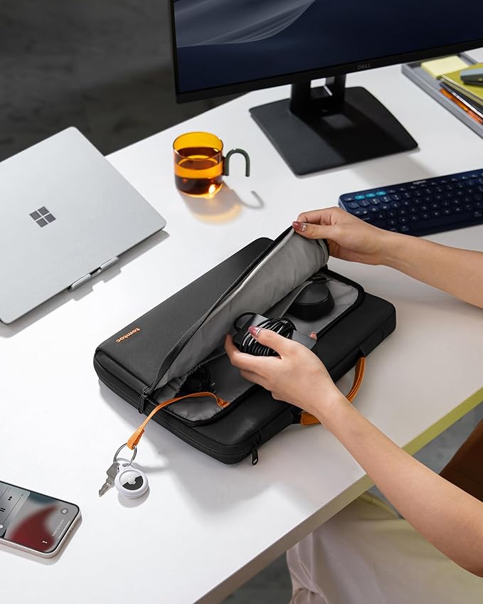 tomtoc 360 Protective Laptop Carrying Case for 13-inch New Surface Pro 11th, Copilot+PC 2024, Surface Pro 10/9/8/X with Signature Keyboard/X Keyboard, Water-Resistant Laptop Sleeve, Black