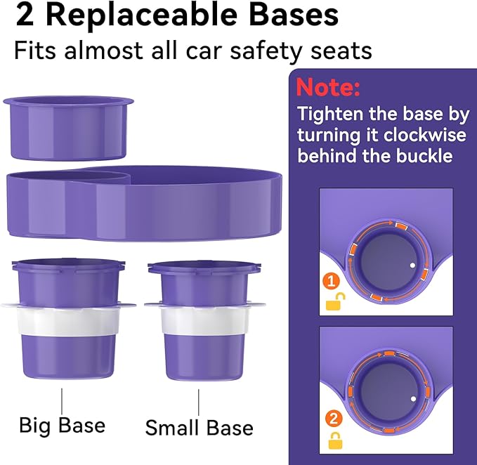 Kids Car Seat Tray, Travel Tray with Cup Holder for Toddler Baby, Kids Car Seat Food Snack Organizer for Road Trip, Stroller snack Organizer Travel Must Haves Toddler Must Haves (Purple, 1 PCS)