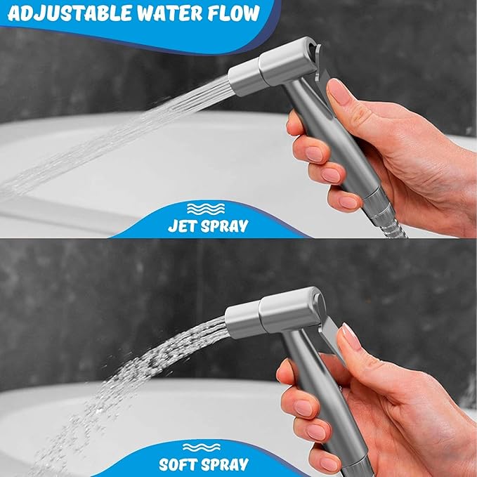 Premium Bidet Sprayer - Handheld Bide Jet Spray for Toilet | Adjustable Water Pressure | Leak-Proof Stainless Steel Toilet Bedit Sprayer | Muslim Shower | Cloth Diaper Washer | Bathroom Bidet