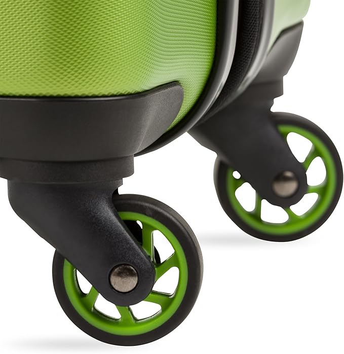 SwissGear 7366 Hardside Expandable Luggage with Spinner Wheels, Green, Carry-On 19-Inch