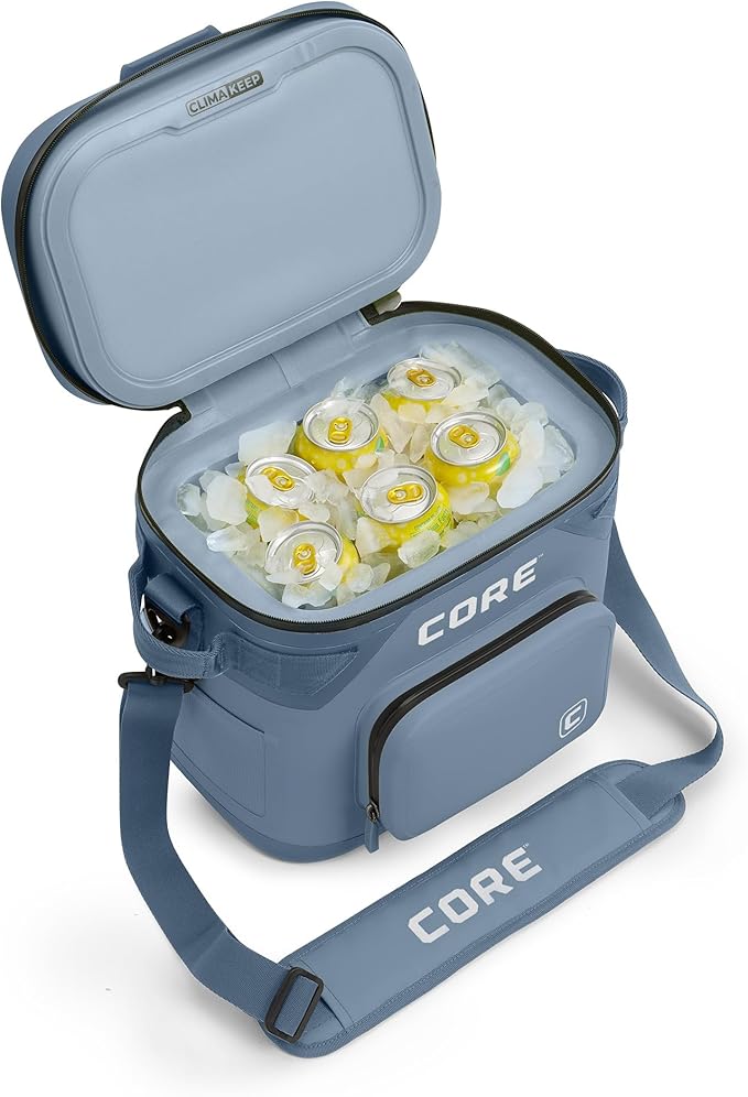 CORE Magnetic Leak Proof Soft Cooler with Waterproof Zipper | Insulated Bag Portable Ice Chest Box | Best Soft Cooler for Food & Beverages for Tailgating, Car Camping, Travel, and Family Beach Picnics