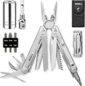 SHALL Multi Tool, 18-in-1 Multitool Pliers, Stainless Steel Multi-tool Pocket Knife w/Screwdriver Bit & Universal Socket, Self-locking Multipurpose Tool w/Sheath for Camping Fishing Survival Hunting