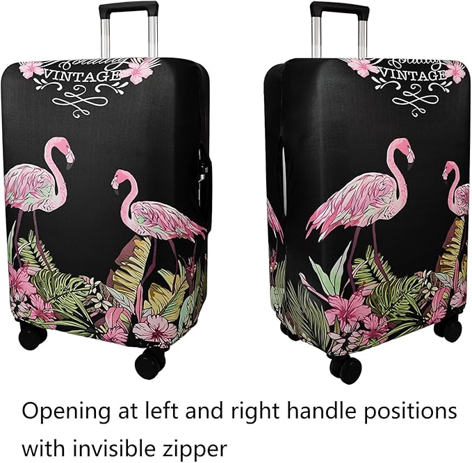 WUJIAONIAO Travel Luggage Cover Baggage Suitcase Cover Protector Skins 18-32 Inch (Flamingo A23, L (for 25-28 inch luggage))