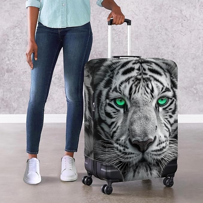Tiger Animal 3D Printed Travel Luggage Suitcase Cover 18-21 Inch Cover Spandex Suit Case Protector for Carry On Luggage