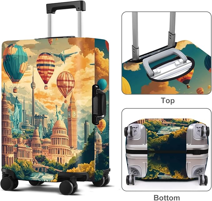 Luggage Cover Washable Suitcase Protector Anti-scratch Suitcase cover Fits 20-34 Inch Luggage (Balloon, XL(32-34inch suitcase))