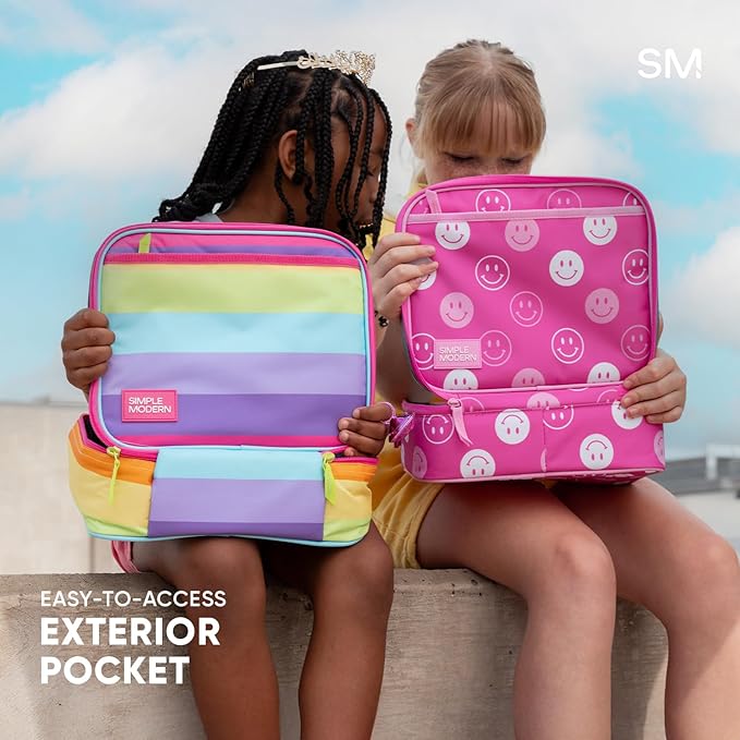 Simple Modern Disney Kids Lunch Box for School | Reusable Insulated Lunch Bag for Toddler, Girl, and Boy | Meal Containers with Exterior & Interior Pockets | Hadley Collection | Cars Lightning Speed