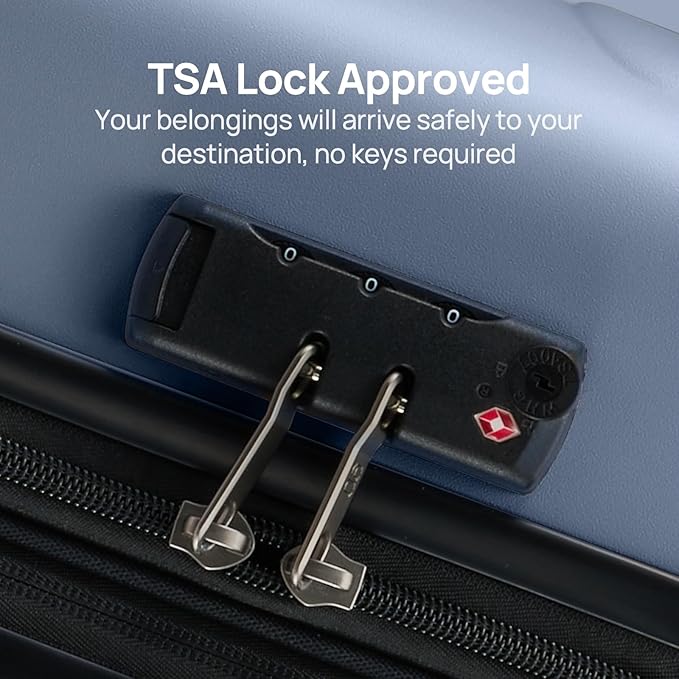 Carry on Luggage 22 X 14 X 9 Airline Approved, 20 Inch Luggage for 3-5 Days Travel, Double Spinner Wheels, 100% Hardshell PC, TSA Lock (03-Shadow (Basic), Checked 28-Inch)