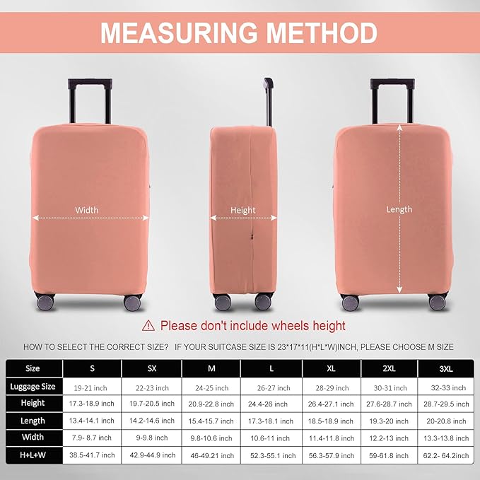 Travel Luggage Cover - Scratch-Resistant Fit 19-33 Inch, Pink, 3XL