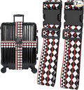 Geometric Arts Luggage Straps for Suitcases, Adjustable Luggage Travel Belt to Keep Luggage Security While Travel, Strong Polyester Fabric, Easy-to-Recognize Funny Pattern Travel Accessories, 2 Pack