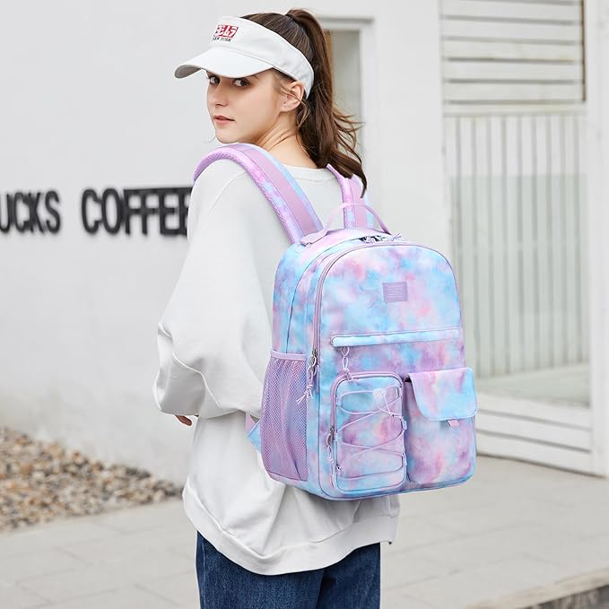 Lohol Galaxy Backpack for Kids Teen Boys Girls, Daypack with 1Anti Theft Pocket for Travel School (Galaxy E)