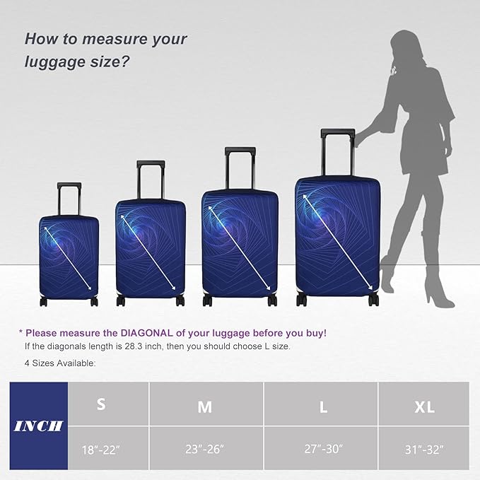 Explore Land Travel Luggage Cover Suitcase Protector Fits 23-26 Inch Case (Gyrotropic, M)