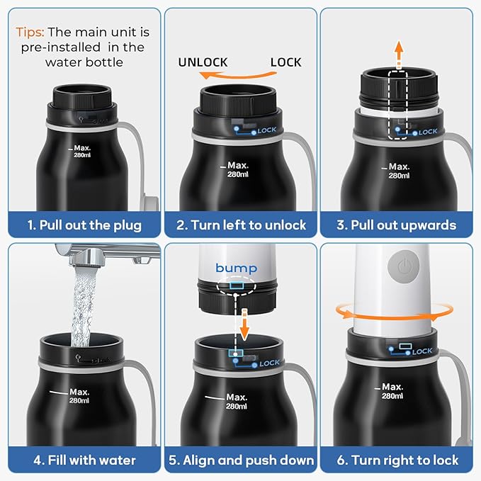 BIGCOW Portable Travel Bidet, Electric with 3 Spray Modes, IPX7 Waterproof ＆ Rechargeable, Mini Bidet Toilet Water Sprayer for Personal Hygiene, Postnatal Care, Perineal & Hemorrhoid